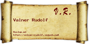 Valner Rudolf névjegykártya