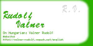 rudolf valner business card